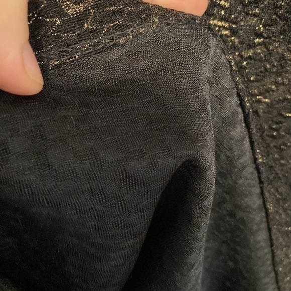 black gold scalloped floral lace sheer sleeve tunic  shift dress - Picture 7 of 8